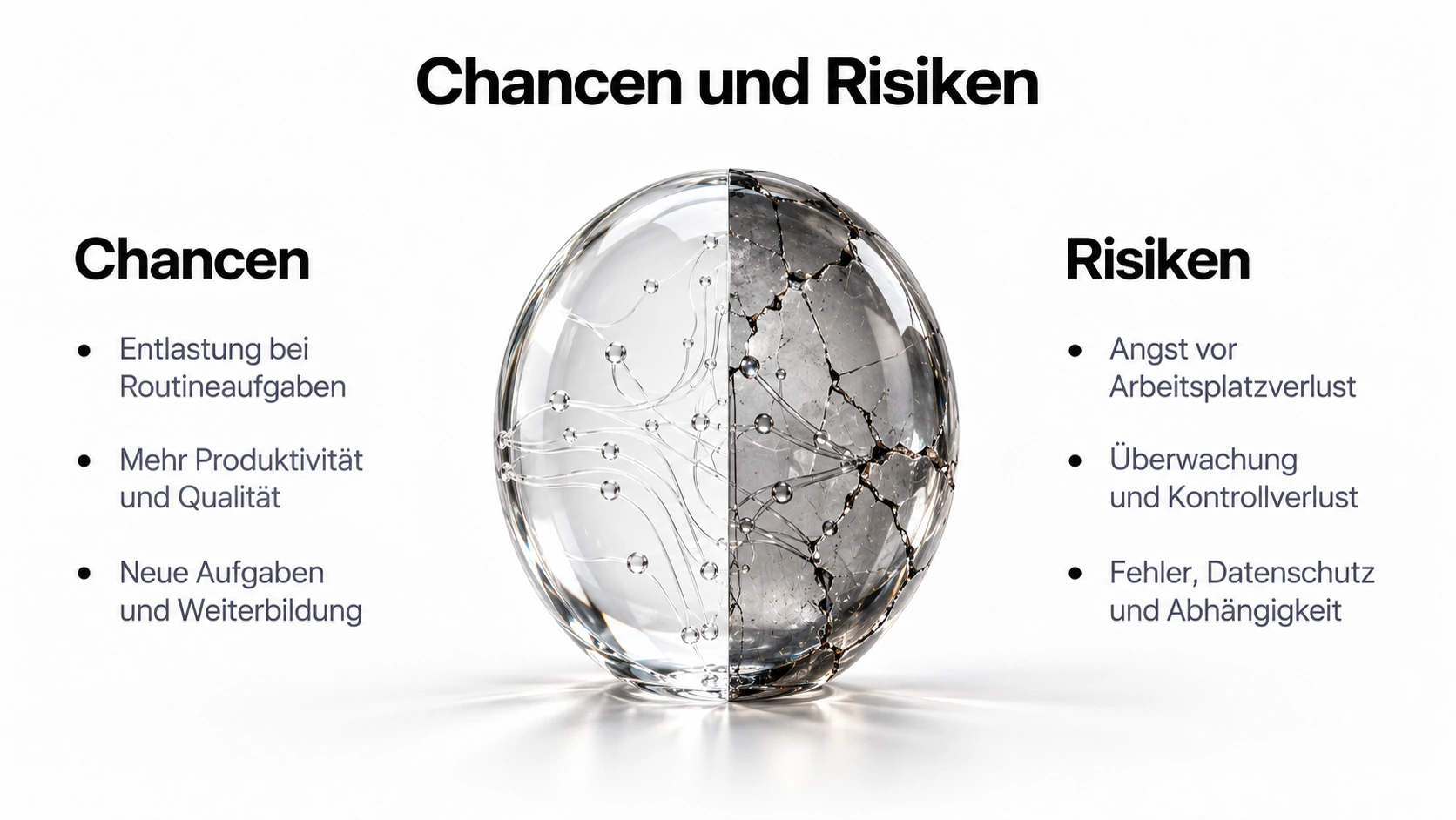 Gegenüberstellung von Chancen und Risiken künstlicher Intelligenz